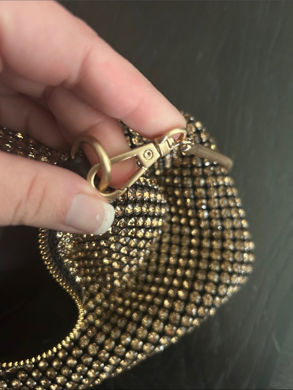 REISS Leah Crystal Bracelet Pouch Bag in Gold - Picture 10 of 12